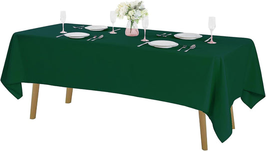 Rectangle Tablecloth 60x120 inch Washable Polyester Fabric Table Cloth for Wedding Party Dining Banquet Decoration（60x120, Hunter）