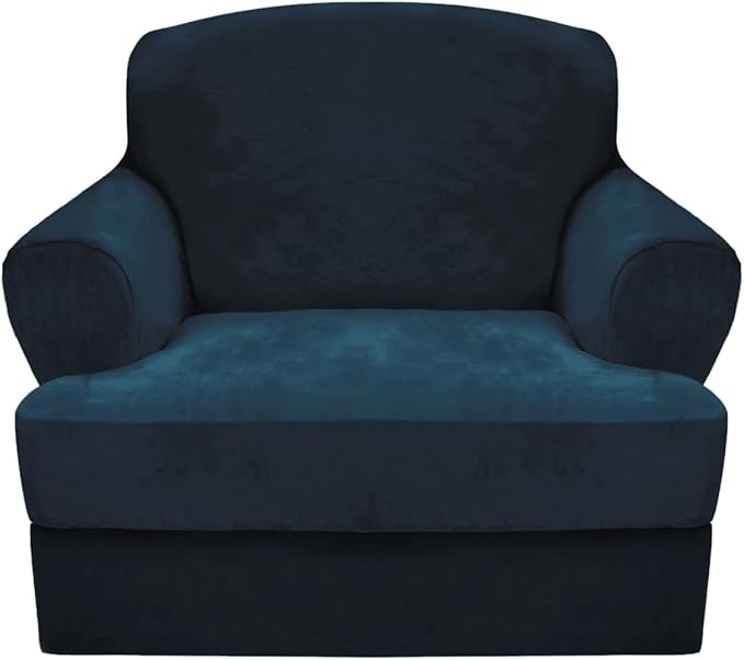 CUCRAF T Cushion Sofa Cover 2 Piece Armchair Slipcovers, Soft Thick Velvet by CUCRAF