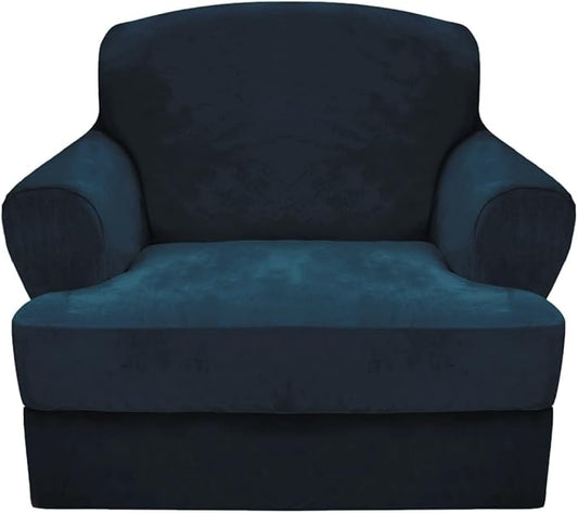 CUCRAF T Cushion Sofa Cover 2 Piece Armchair Slipcovers, Soft Thick Velvet by CUCRAF