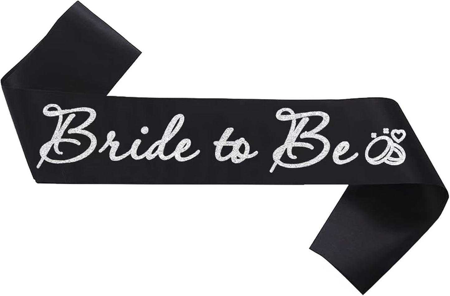 Black Bride to Be Sash for Bridal Shower Bachelorette Party Wedding Hen Party Decorations Engagement Gifts Favors Miss to Mrs Sash with Glitter Letter Silver