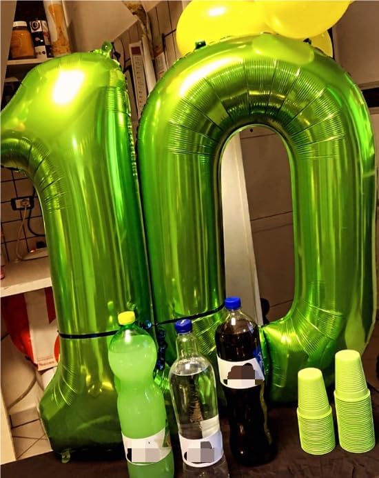 Light Green Helium Number Balloon 40 Inch, Giant Foil Light Green Number 0 Birthday Balloons, Large Numbers 10 20 30 40 50 60 70 80 90 100 2026, Party Celebration Supplies Decorations