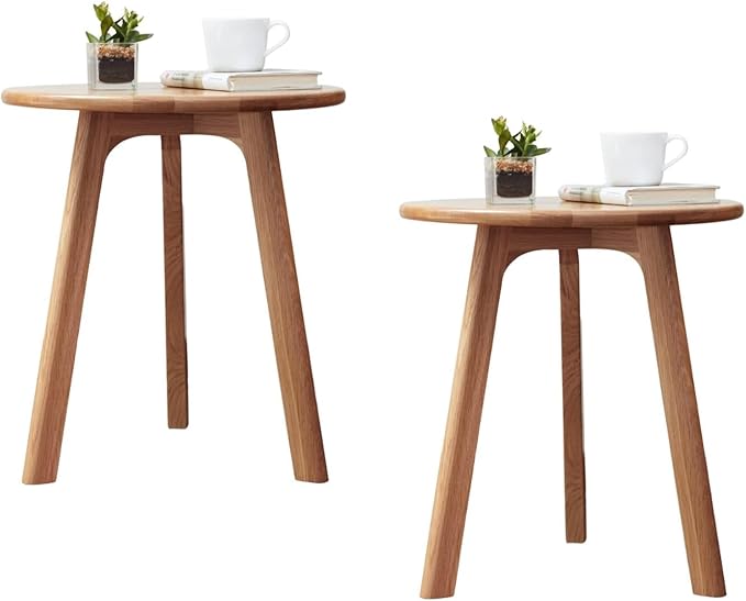 100% Solid Oak Small Side Table by Bamskov