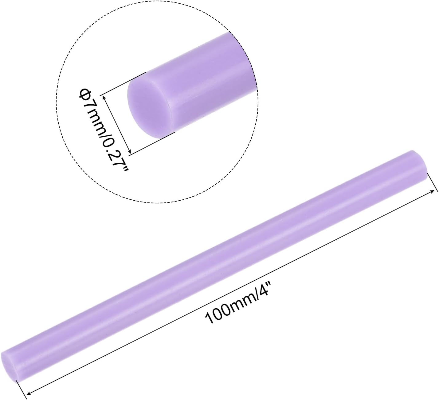 uxcell 20pcs Hot Glue Sticks for Glue Gun 7mm/0.27-inch x 4-inch Mini Hot Melt Adhesive Glue Stick Light Purple