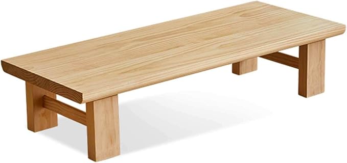 Japanese Solid Wood Coffee Table, 47.2" Low Zen Table, Tatami Style, Natural by Unknown
