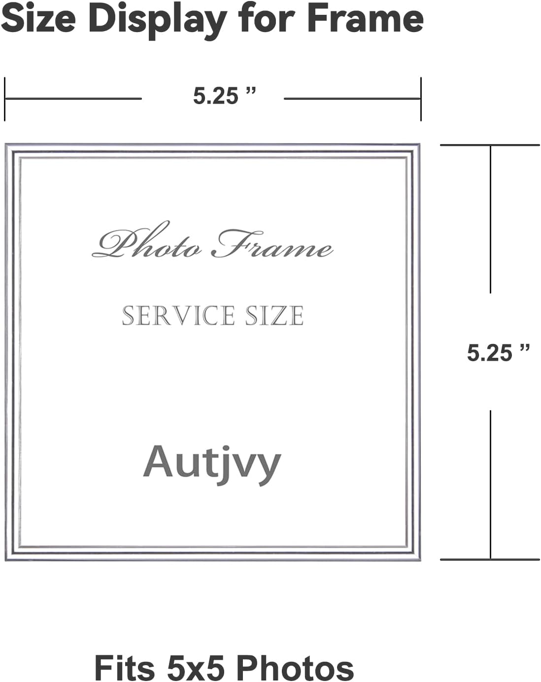 5x5 Picture Frame Silver Brushed Modern Simple Thin Aluminum Metal Photo Frame with HD Real Glass, Display for Tabletop and Wall Collage. (2 Pack)