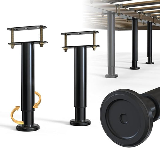 2Pcs Adjustable Height Bed Frame Support Leg, Extra Sturdy Steel Bed Frame by YUEYIN