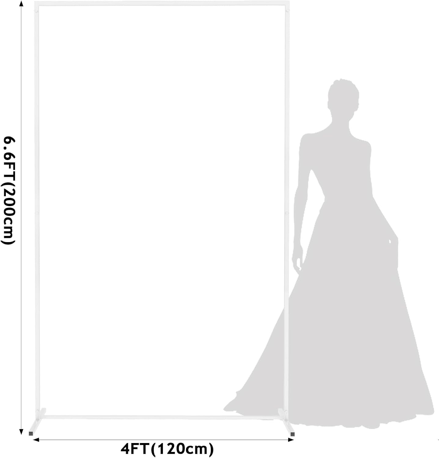 Asee'm 6.6FTx4FT White Wedding Arch Backdrop Stand Square Metal Rectangular Arch Frame for Ceremony Party Birthday Bridal Baby Shower Anniversary Arbor Balloon Decoration