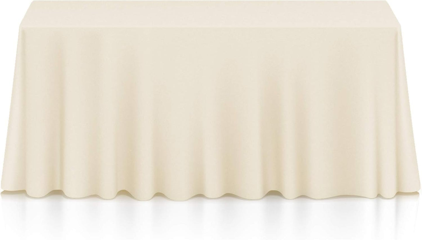 Lann's Linens - 10 Premium 90" x 156" Tablecloths for Wedding/Banquet/Restaurant - Rectangular Polyester Fabric Table Cloths - Ivory