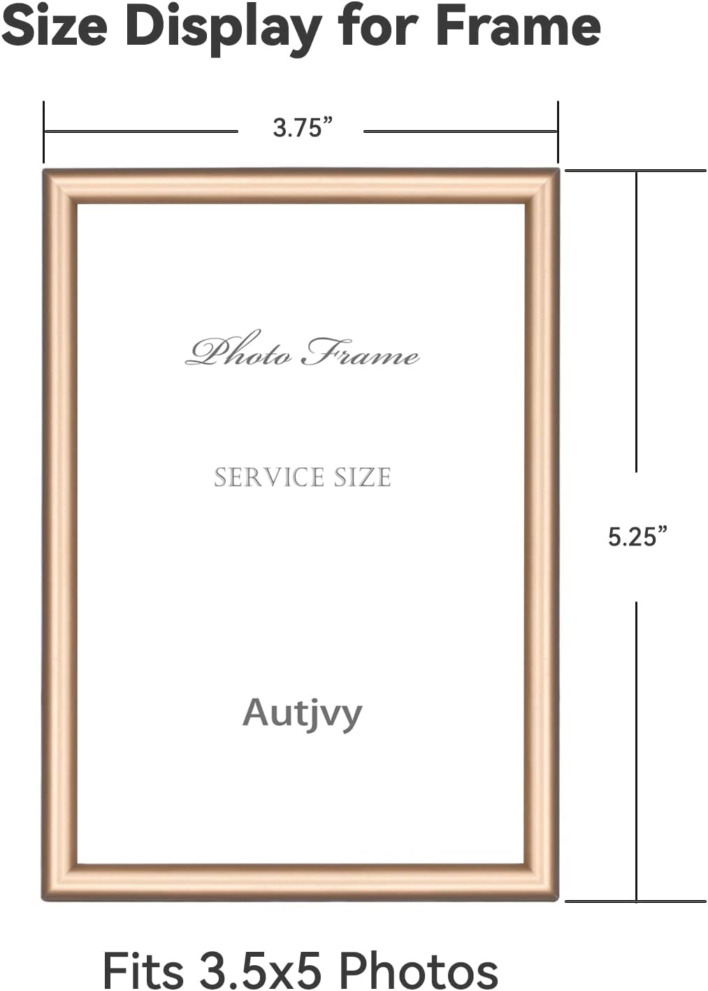 3.5x5 Picture Frames Gold - Brushed Brass Modern Simple Thin Aluminum Metal Photo Frame with HD Real Glass, Display for Tabletop and Wall Collage. (2 Pack)