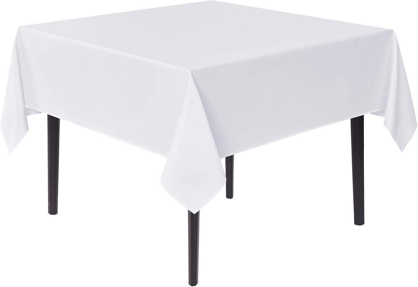 sancua White Square Tablecloths 54x54 Inch - Fabric Table Cloth for Square or Round Tables, Washable Polyester Table Cover for Dinner, Holiday Party, Decorative Display Tables