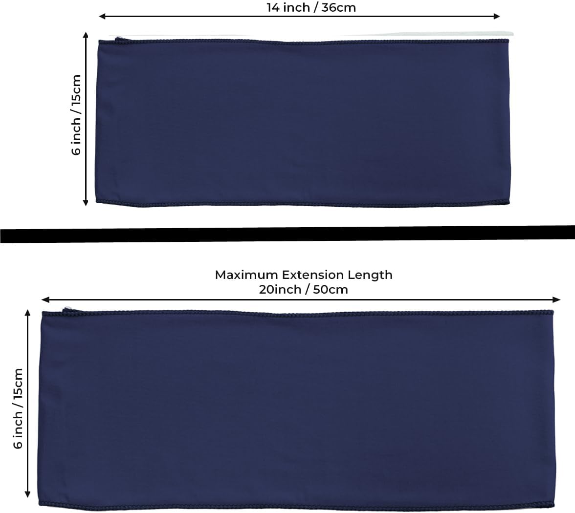 MDS Pack of 250 Spandex Chair Sashes Bows Elastic Stretch Dining Chair Bands Ties Without Slider Buckle Universal fits for Wedding Baby Shower Birthday Party Banquet Event Decoration - Navy Blue