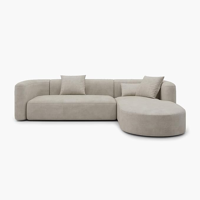 Acanva Luxury Modern Tight Curved Back Velvet Sofa, Minimalist Style Comfy Couch - Image 7