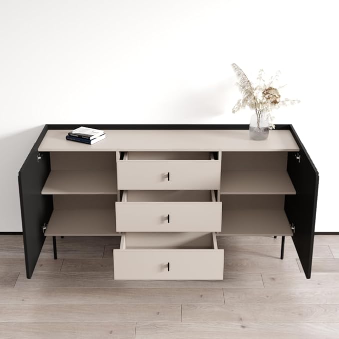 Meble Furniture Dalia 160cm x 45cm x 75cm Engineered Wood Sideboard — Cashmere - Image 5
