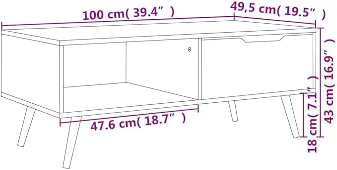 vidaXL Scandinavian Style Coffee Table - Image 3