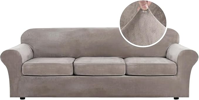 H.VERSAILTEX High Stretch Sofa Slipcover 4 Piece Cover Velvet Furniture by HVERSAILTEX
