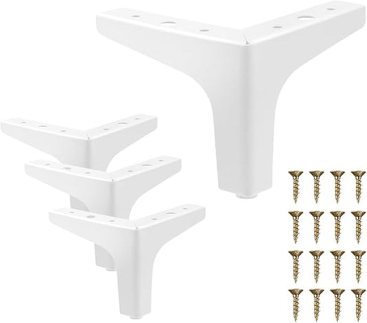 AODIOU Furniture Legs White Replacement Feet: Sofa Legs 4 Inch European Style by AODIOU