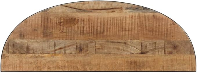 Half-Circle Solid Mango Wood Side Table 43.3"x15.7"x30.3" Natural Finish Narrow - Image 6