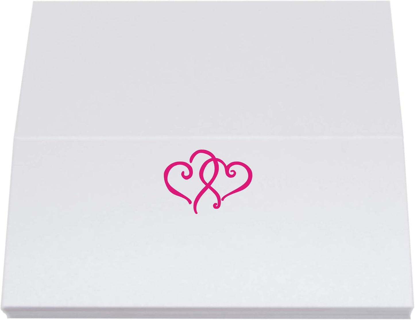 Linked Hearts Place Cards, Fuschia (Choose Color), Set of 25, Pre-cut and Scored - Wedding, Party, Dinner, and Special Events - Made in the USA