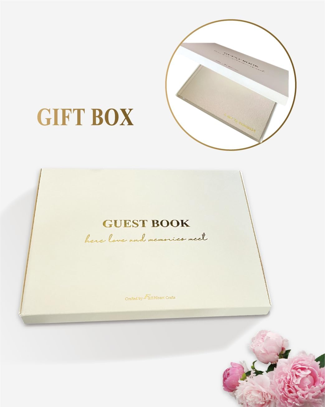 Elegant Linen Wedding Guset Book - Polaroid Guest Book for Wedding Reception,Baby Shower,Bridal Shower and Special Events - 100 Blank Pages for Sign in and Photos (B-Beige)