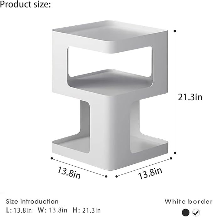 Modern Metal Side Table with Storage, Small End Table - Image 3