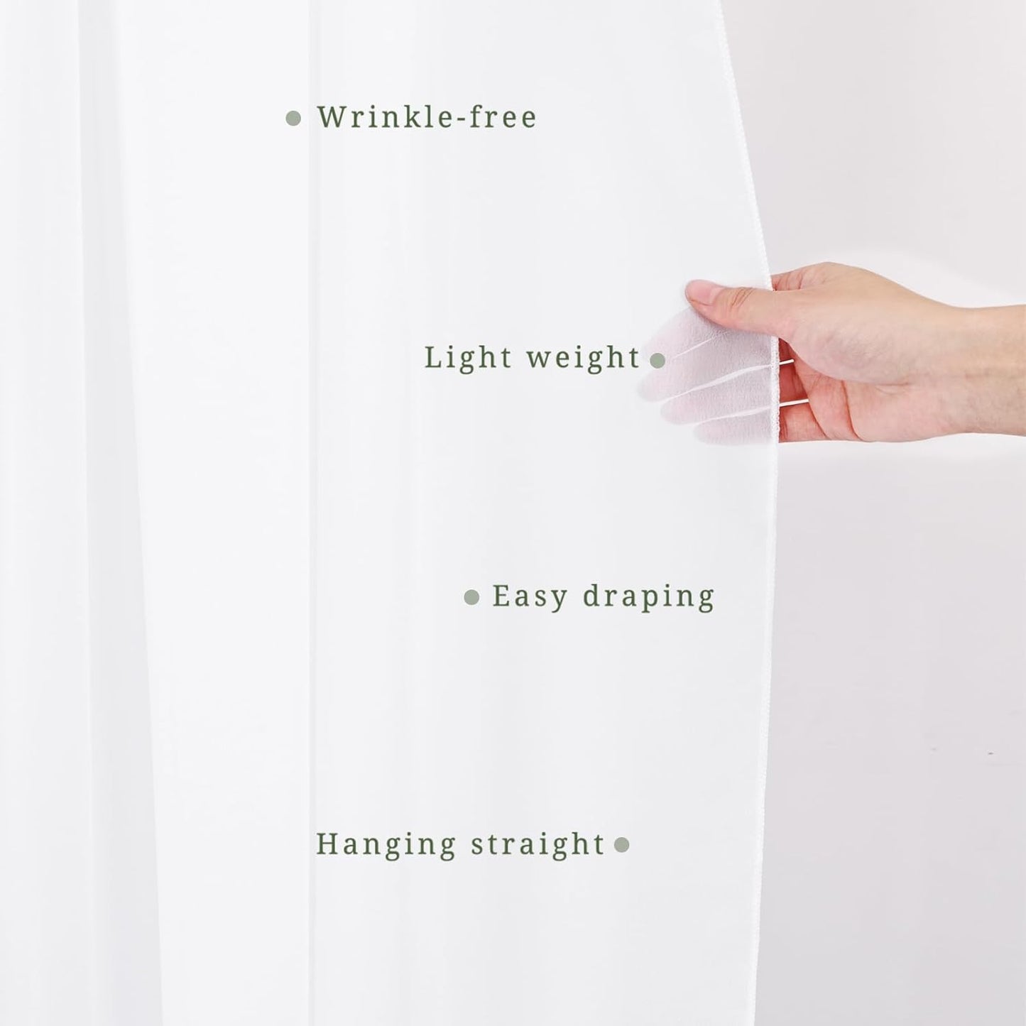 Wedding Arch Draping Fabric 8 Panels 20Ft Length x 28" Width White Arch Drapes Chiffon Fabric Sheer Curtains Backdrop for Party Bridal Decorations Wedding Ceremony Ceiling Stage Reception Decor