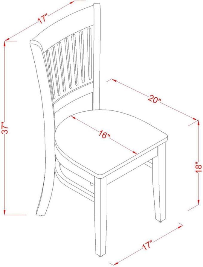 East West Furniture VAC-LWH-W Vancouver Dining Chairs - Image 3
