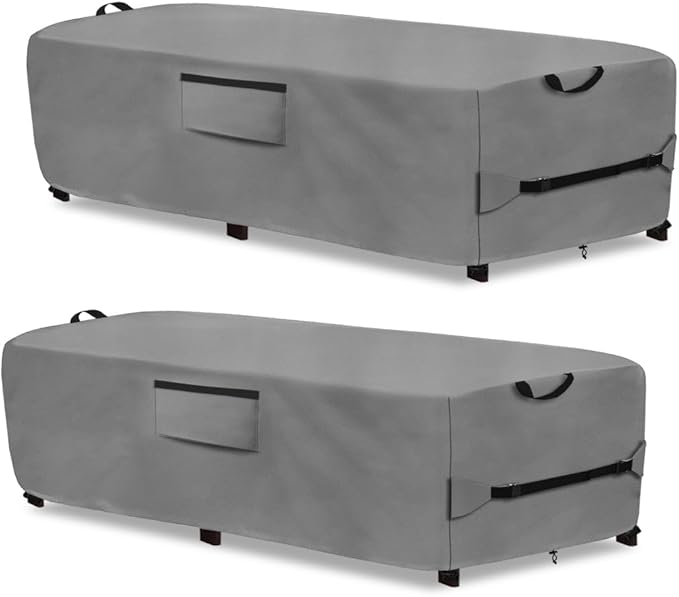 Waterproof Patio Lounge Chair Cover 2 Pack, Heavy Duty 600D Waterproof Outdoor by Dipurman