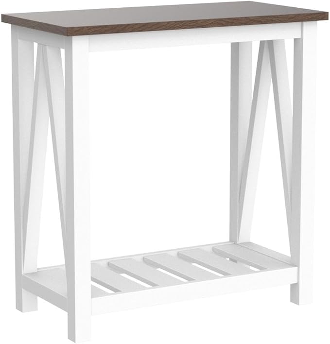 ChooChoo Farmhouse End Table Set of 2, Rustic Vintage Narrow End Side Table - Image 4