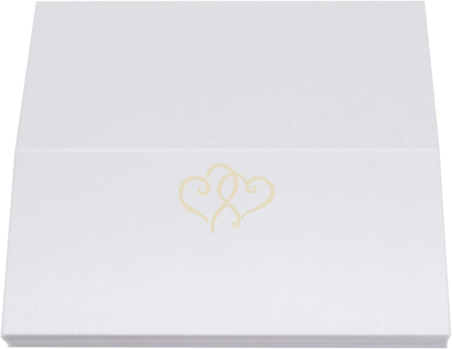 Linked Hearts Place Cards, Ivory (Choose Color), Set of 25, Pre-cut and Scored - Wedding, Party, Dinner, and Special Events - Made in the USA