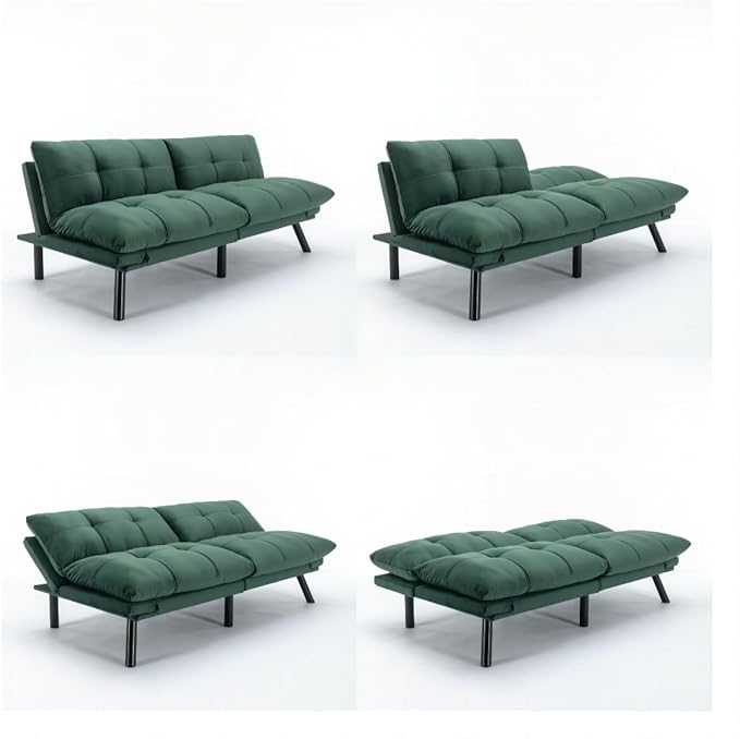 GDFStudio Hayezc Loveseat Sofa, Convertible Sofa Bed, 2-in-1 Folding Modern - Image 6