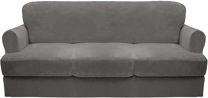 CUCRAF Cushion Sofa Cover 4 Piece Slipcovers, Soft Thick Velvet Couch Cover by CUCRAF