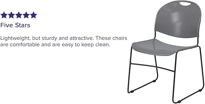Flash Furniture 5 Pack HERCULES Series 880 lb. Capacity Gray Ultra-Compact - Image 6