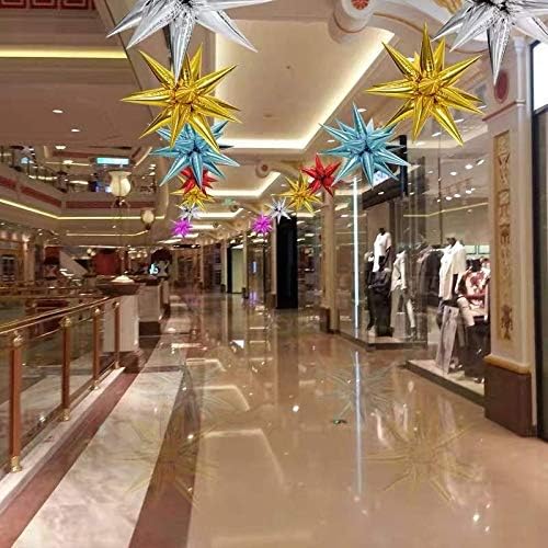 Tellpet Star Balloons Foil Balloon for Birthday Bachelorette Engagement Wedding Party, 2pcs Large Gold Balloon