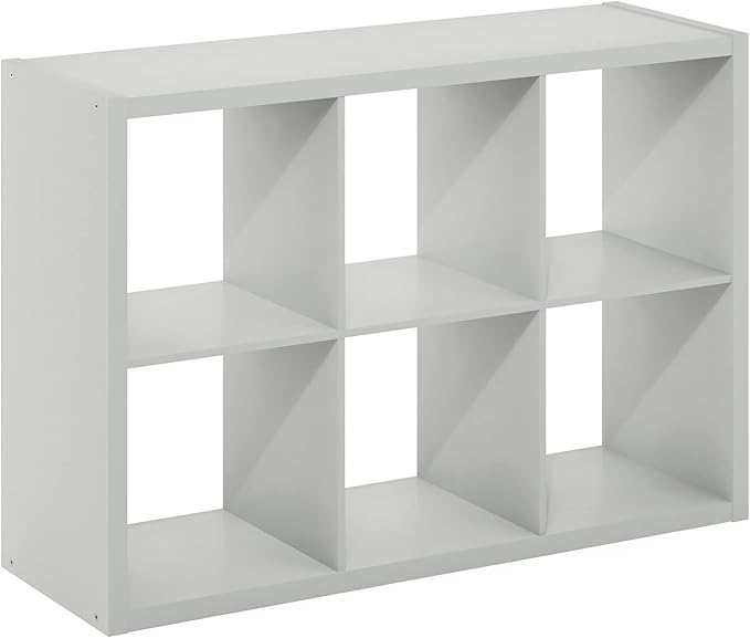 Furinno CUBICLE Book Shelf, 6-Cube Bookshelf, Extra Thick Frame Horizontally & - Image 11