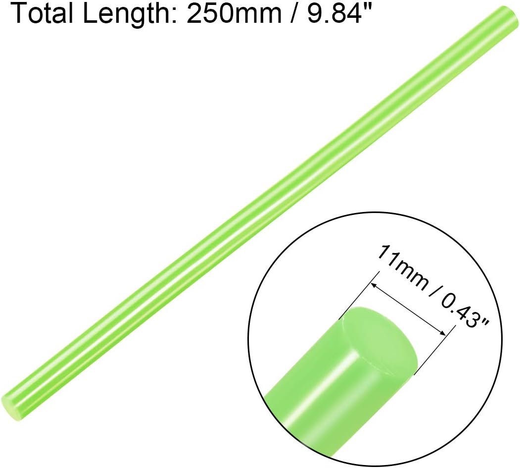 uxcell 20pcs Hot Glue Sticks for Glue Gun 7/16-inch x 10-inch Mini Hot Melt Adhesive Glue Stick Light Green