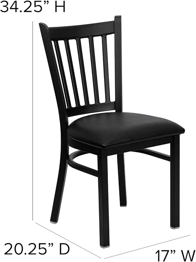 Flash Furniture Hercules Series Vertical Back Metal Restaurant Chairs, - Image 3