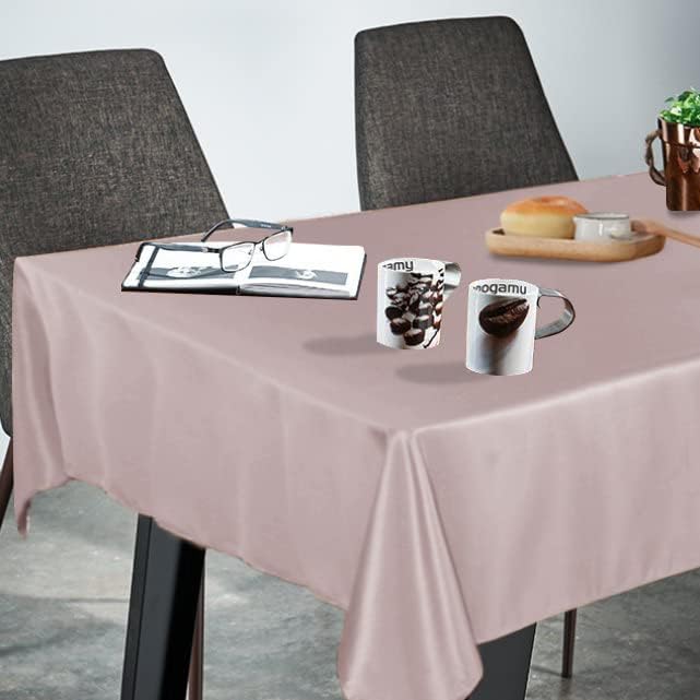 Fitable Rectangle Tablecloth Stain and Wrinkle Resistant Washable Polyester Table Cloth for Buffet Parties and Camping (54x108 inch, Blush)