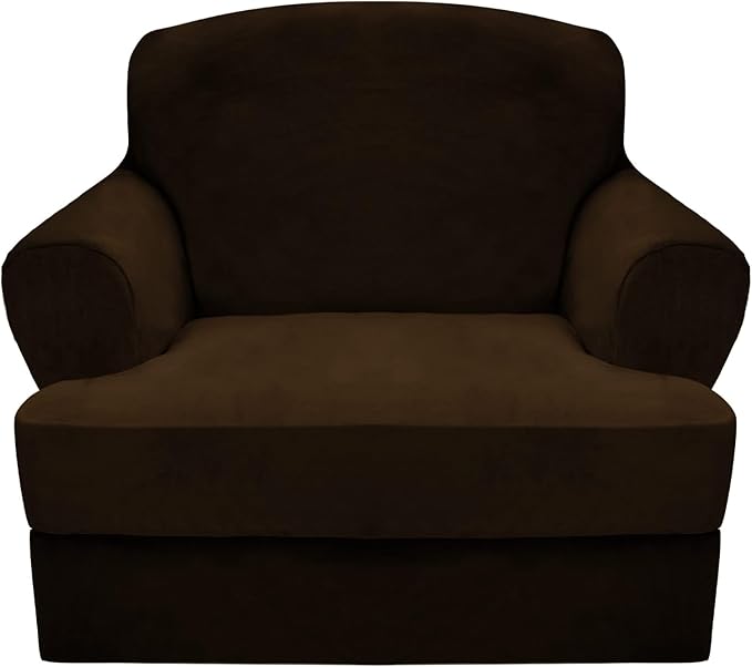CUCRAF T Cushion Sofa Cover 2 Piece Armchair Slipcovers, Soft Thick Velvet by CUCRAF