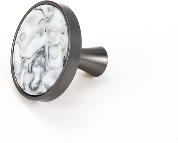 HEVSTIL 33 * 26MM Grey Marble Pattern Cabinet Knobs Marble Kitchen Cabinet - Image 3