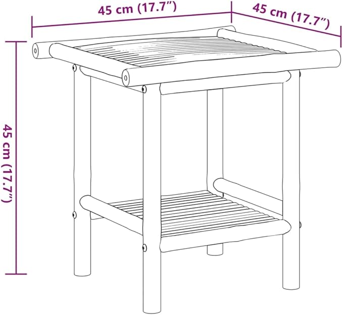 Bamboo Fiber Coffee Table with Storage Shelf, Eco-Friendly Modern Square Design - Image 2