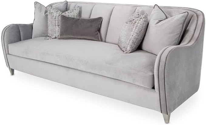 MICHAEL AMINI Roxbury Park 94" W Velvet Sofa in Steel Gray/Slate - Image 4
