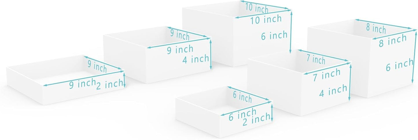Buffet Risers, Food Risers for Buffet Table, Display Stand Shelf for Catering Dessert Collectibles Jewelry Figures Show, White Acrylic Cube Display Nesting Risers with Hollow Bottoms
