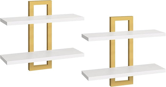 HOOBRO Floating Shelves, 15 Inch Wall Shelf Set of 2, Wall Mounted Storage by HOOBRO