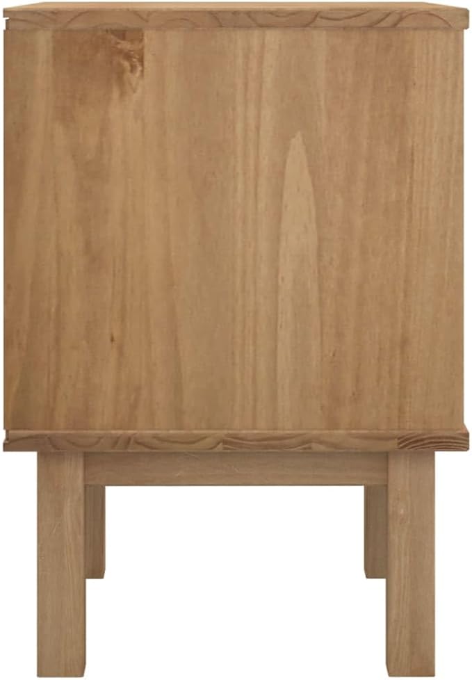 Scandinavian Style Bedside Cabinet in Brown and White Solid Pine Wood - Image 6