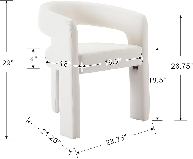 BESTANO Set of 3 Modern PU Leather Upholstered Dining Chairs - Image 3