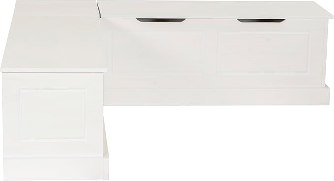 Linon Harris White Solid Pine Backless Nook - Image 10
