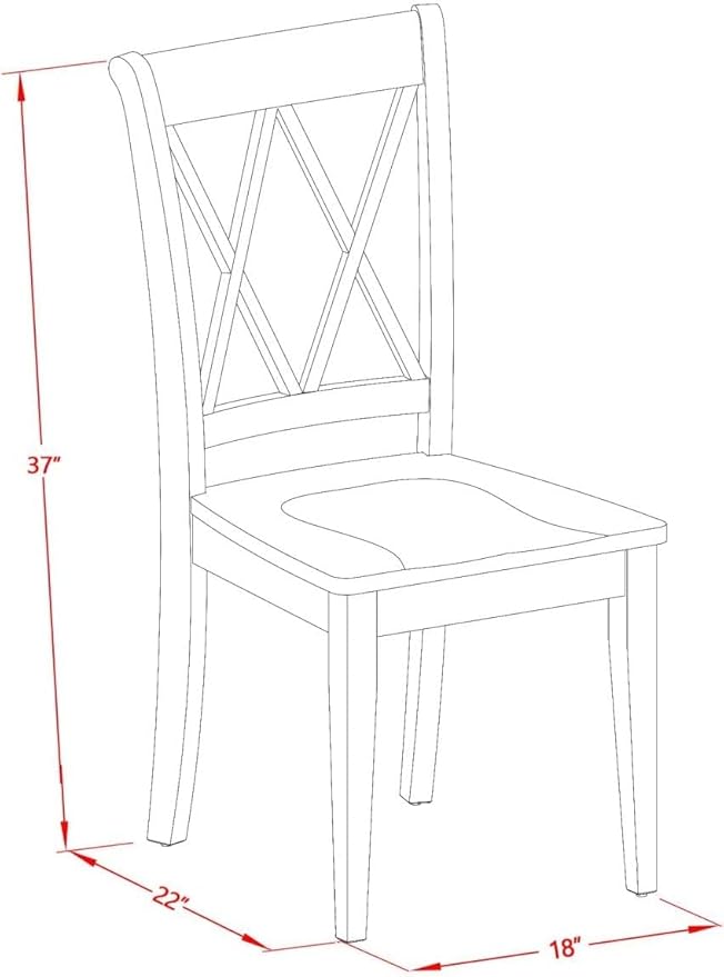 East West Furniture CLC-BMK-W Clarksville Dining Room Chairs - Image 3