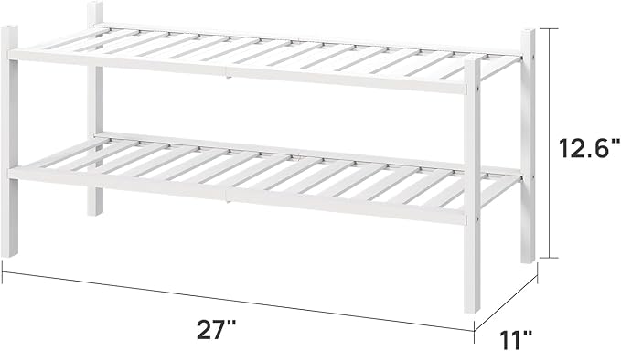 viewcare White Shoe Rack for Entryway, 2 Tier Shoe Organizer for Hallway Closet - Image 3