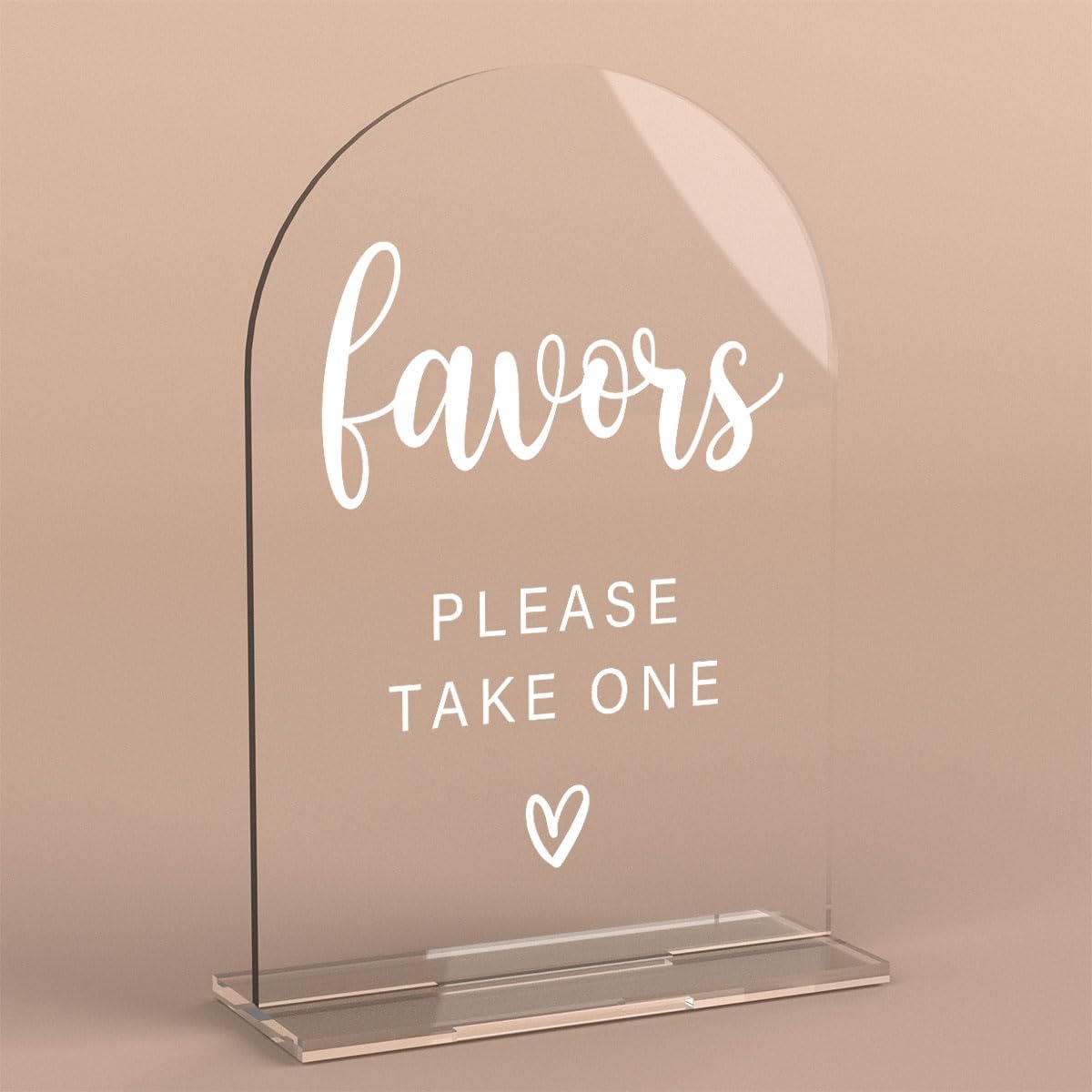 Acrylic Wedding Sign, Bridal Shower Decorations, Favors Please Take One Sign for Ceremony, Modern Font Table Signs, Acrylic Table Top Signs for Wedding Reception and Event Party (Clear)