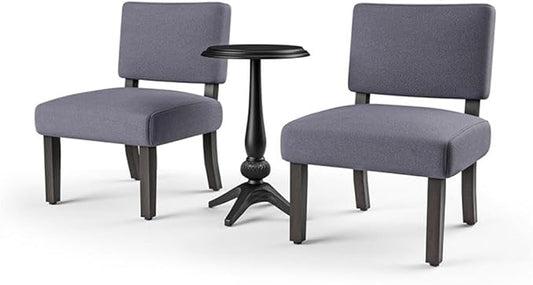 BOWERY HILL 3-Piece Wood Accent Table and Chair Set, Transitional Style by BOWERYHILL